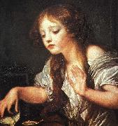 Jean Baptiste Greuze Young Girl Weeping for her Dead Bird France oil painting artist
